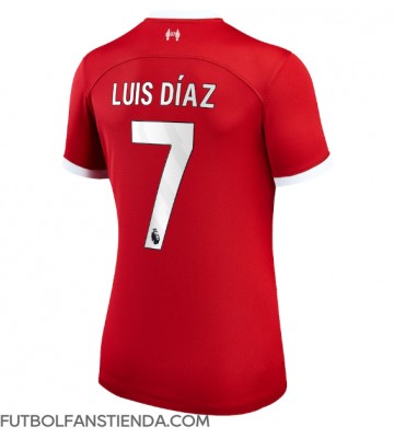 Liverpool Luis Diaz #7 Primera Equipación Mujer 2023-24 Manga Corta